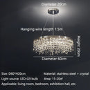 GobekUsa Crystal Circle LED Chandelier for Modern Luxury Living Room Decor