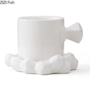 GobekUsa Bowknot Decor Porcelain Cup & Saucer Set - Elegant Coffee Mug for Dining Table