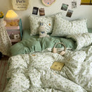 GobekUsa Cartoon Style Printed Comforter Set 4Pcs Lightweight Duvet Kits Bedding Set