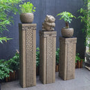 GobekUsa Chinese Antique Coin Stake Display Column for Garden and Living Room Décor