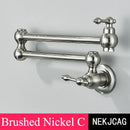 GobekUsa Double Joint Pot Filler Faucet Swing Arm Wall Mount Kitchen Tap