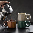 GobekUsa Handmade Nordic Ceramic Mug with Ring Handle - Retro Style