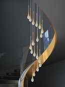 GobekUsa Crystal Chandelier: Modern LED Hanging Lamp for Living Room, Villa, and Staircase