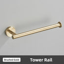 GobekUsa Brushed Gold Bathroom Accessories Set: Towel Rail, Paper Holder, Hook, Stainless Steel