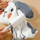GobekUsa Cartoon Animal Shape Coral Velvet Hand Towel for Kids, Absorbent Kitchen Bathroom Cleaning Towels