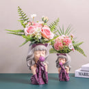 GobekUsa Bubble Gum Girl Flower Vase - Stylish Resin Plant Pot for Home Decor