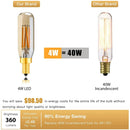 GobekUsa Gold Tint Tubular LED Bulb E12 E14 Candelabra Dimmable 4W T25 T6