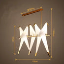 GobekUsa Crane Chandelier Iron LED Light for Bedroom Dining Children's Room