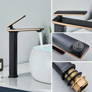 GobekUsa Black Rose Gold Basin Faucet: Modern Deck Mounted Sink Mixer Tap for Luxury Bathrooms