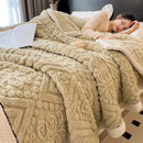 GobekUsa Double-Layer Coral Fleece Blanket: Super Soft Queen King Quilt for Winter
