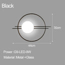 GobekUsa LED Glass Ball Wall Sconce for Bedroom Living Room - 9W G9 Bulb