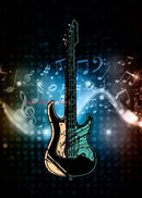 Abstract Electric Guitar Canvas Print - Music Wall Art by GobekUsa