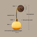 GobekUsa Copper Adjustable LED Wall Light - Modern Nordic Design, Pull Chain Switch, White Glass