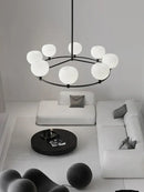 GobekUsa Glass Lampshade Chandelier Copper Hanging Lights Dining Room Bedroom Decor
