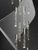 GobekUsa Crystal Column LED Chandelier: Luxury Pendant Lamp for Staircase, Modern Home Decor Lighting
