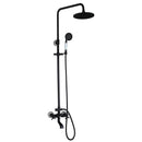 GobekUsa 8" Black Rain Shower Head Set with Hand Spray and Mixer Faucet