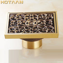 GobekUsa Antique Brass Flower Art Bathroom Floor Drain Waste Grate