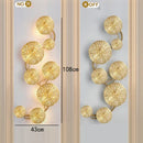 GobekUsa Gold Flower Copper Frame Wall Sconce for Hotel Dining Room Lighting