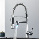 GobekUsa Dual Nozzle Gourmet Kitchen Faucet | Pull-Down, 360° Rotation, Chrome Mixer