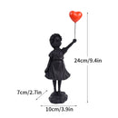 GobekUsa Banksy Sculpture Collection: Flower Thrower & Balloon Girl Figurines for Home & Office
