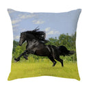GobekUsa Galloping Horse Pillowcase: Wild Horse Print Linen Cushion Cover for Home Decoration