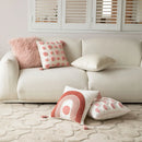 GobekUsa Geometric Embroidered Loop Tufted Throw Pillow Covers - Pink Tufted Cushion Cover