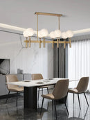 GobekUsa Glass Balloon Chandelier: Elegant Led Round Hanging Light for Luxury Dining Room