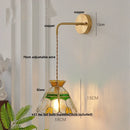 GobekUsa Glass Wall Lamp with Pull Chain Switch and Adjustable LED Light
