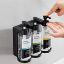 GobekUsa Amber Soap Dispenser & Shampoo Bottles Set for Drill-Free Bathroom Storage