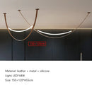 GobekUsa Leather Chandelier: Minimalist Nordic LED Pendant Lamp for Living Room, Dining Room & Bedroom