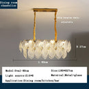 GobekUsa Leaf Glass Chandelier Pendant Light Luxury Dining Room Ceiling Fixture