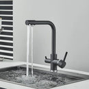 GobekUsa Black Kitchen Faucet with Rotatable Water Purification Feature