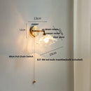 GobekUsa Green Glass LED Wall Sconce, Modern Nordic Rotate Copper Stair Light