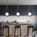 GobekUsa Black Metal Ring Pendant Lights Glass Ball LED Lighting Fixture