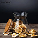 GobekUsa Glass Airtight Canister with Wood Lid - Food Storage Solution for Kitchen