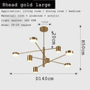 GobekUsa Black Gold White LED Chandelier: Stylish Nordic Loft Lamp for Livingroom & Bedroom