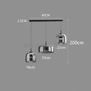 GobekUsa Glass Bowl Chandelier: Modern Nordic LED Smoke Hanging Lamp for Dining Room, Bar - Indoor Decor Lighting
