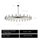 GobekUsa Black Sputnik Chandelier: Nordic Design, Adjustable Lighting for Home Décor