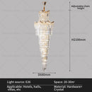 GobekUsa Crystal Duplex Chandelier: Luxury Living & Stair Lamp for Loft Apartment & Villa