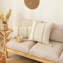 GobekUsa Bohemian Tassel Cushion Cover: Handmade Geometric Crochet Pillowcases
