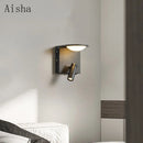 GobekUsa LED Rotary Square Wall Lamp for Home Bedroom Study with USB Charging