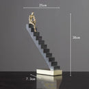 GobekUsa Golden Man Abstract Resin Figure Sculpture Staircase Decor