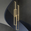 GobekUsa LED Rectangle Staircase Chandeliers Pendant Lighting Modern Living Room Decor