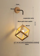 GobekUsa Cube LED Wall Lights | Modern Nordic Wood Design for Home Decor