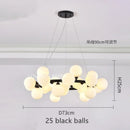 GobekUsa Glass Ball LED Chandelier Pendant Lamp, Modern Round Design for Home Decor Lighting