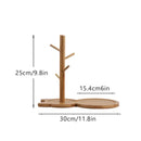 GobekUsa Cat Wooden Key Rack Holder Tray Tree Branch Hook Desktop Storage