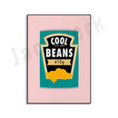GobekUsa Blue Cool Beans Pesto Pasta Food Art Poster Soy Pun