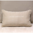 GobekUsa Beige Gold Houndstooth Jacquard Lumbar Pillowcase for Modern Interiors