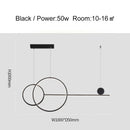 GobekUsa Linear Ring Chandelier | LED Kitchen Island Dining Room Lighting Fixtures