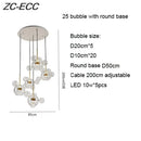 GobekUsa Glass Bubble LED Chandelier: Stylish Ceiling Lighting for Dining & Living Room